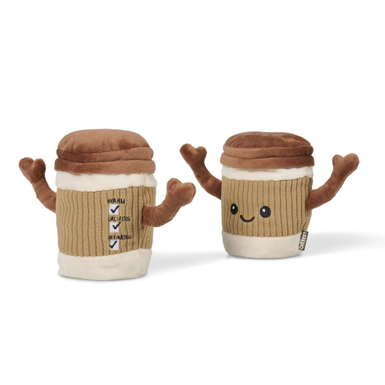 Bouillotte café latte en forme de gobelet avec bras câlins