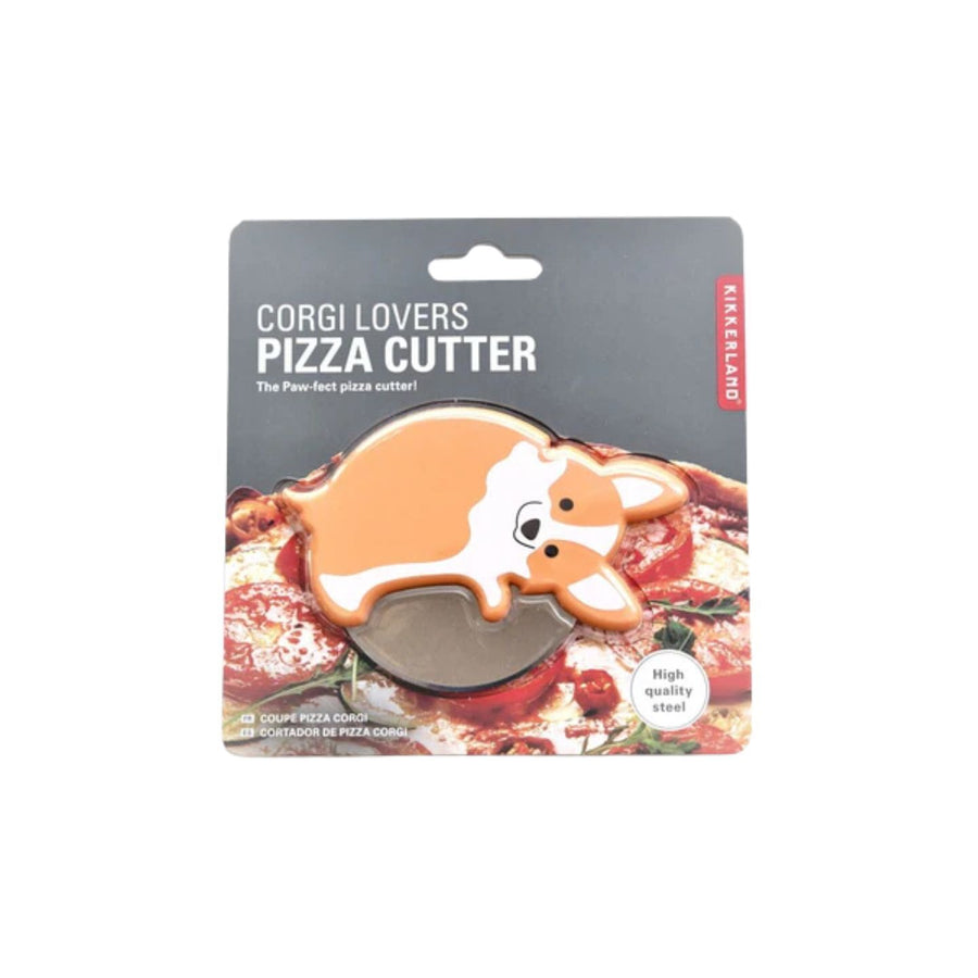 Roulette à pizza en forme de corgi avec détails en relief