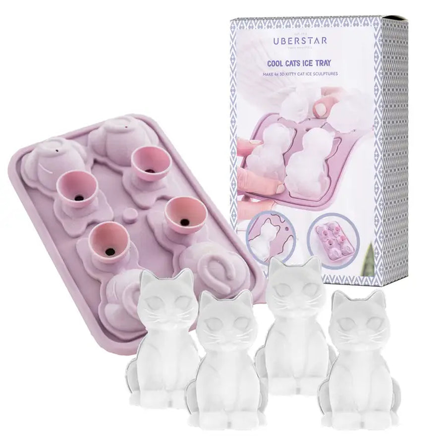 Moule à glaçons en forme de chats, vue de dessus