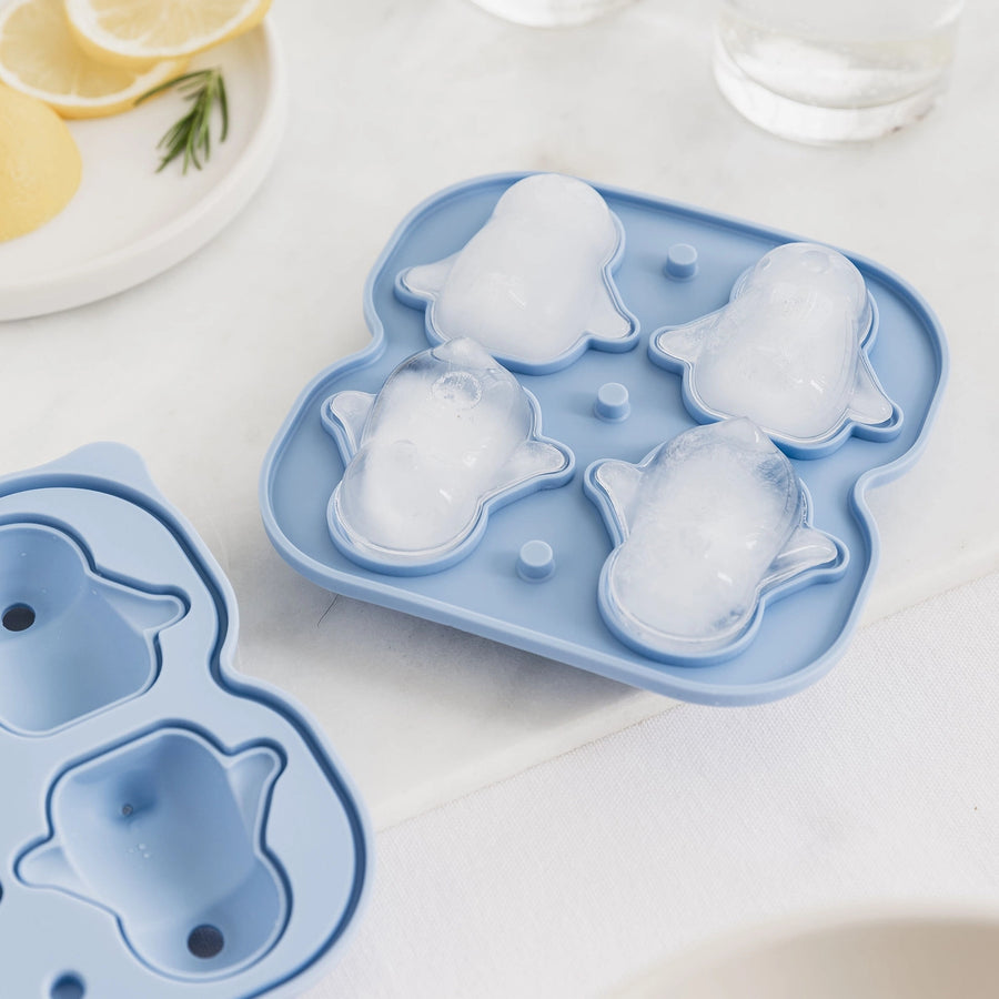 Moule à glaçons en forme de pingouins, vue de dessus