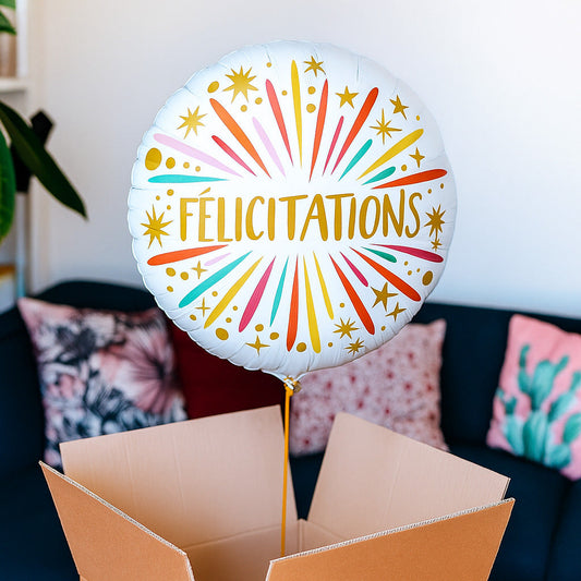 Ballon de félicitations avec un motif coloré et festif