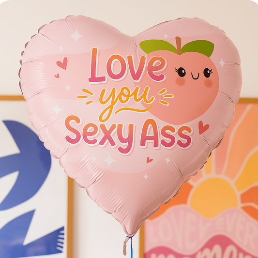 Ballon en forme de cœur avec inscription humoristique