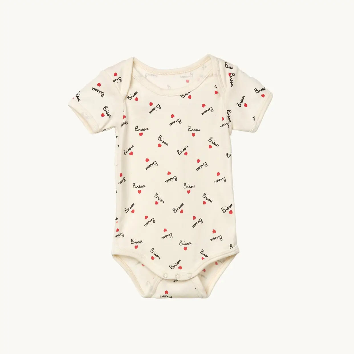 Body enfant doux avec broderie 'bisou' sur le devant.