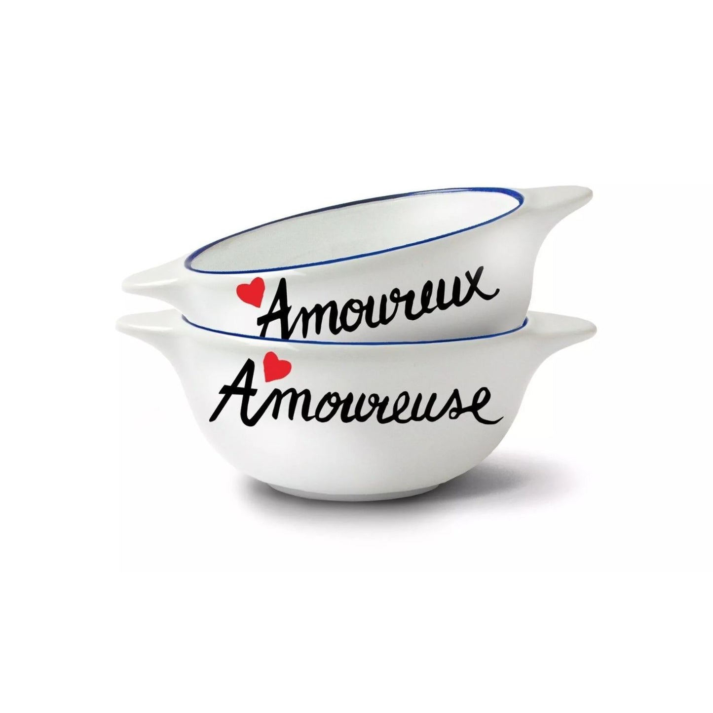 Bol Breton Amoureux avec motif cœur sur fond blanc