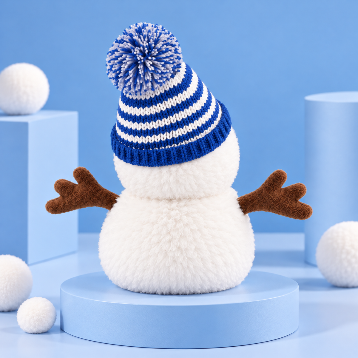 Bouillotte en forme de bonhomme de neige avec texture douce