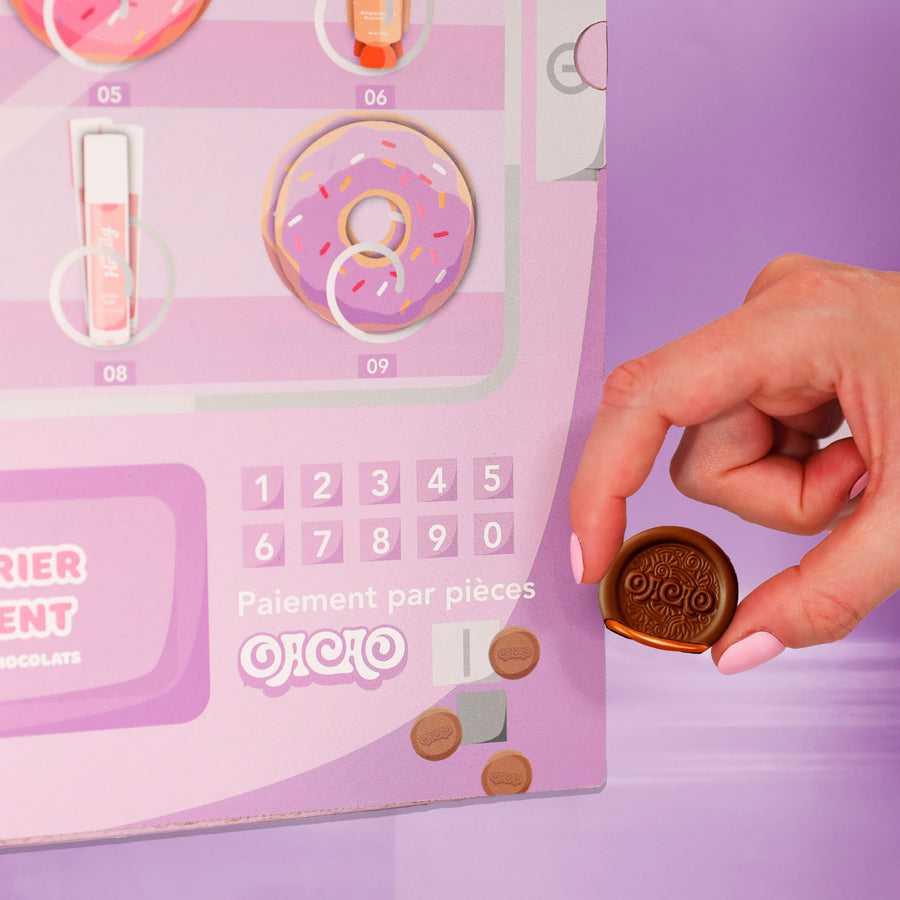 Calendrier de l'Avent Merci Handy avec motifs colorés et festifs