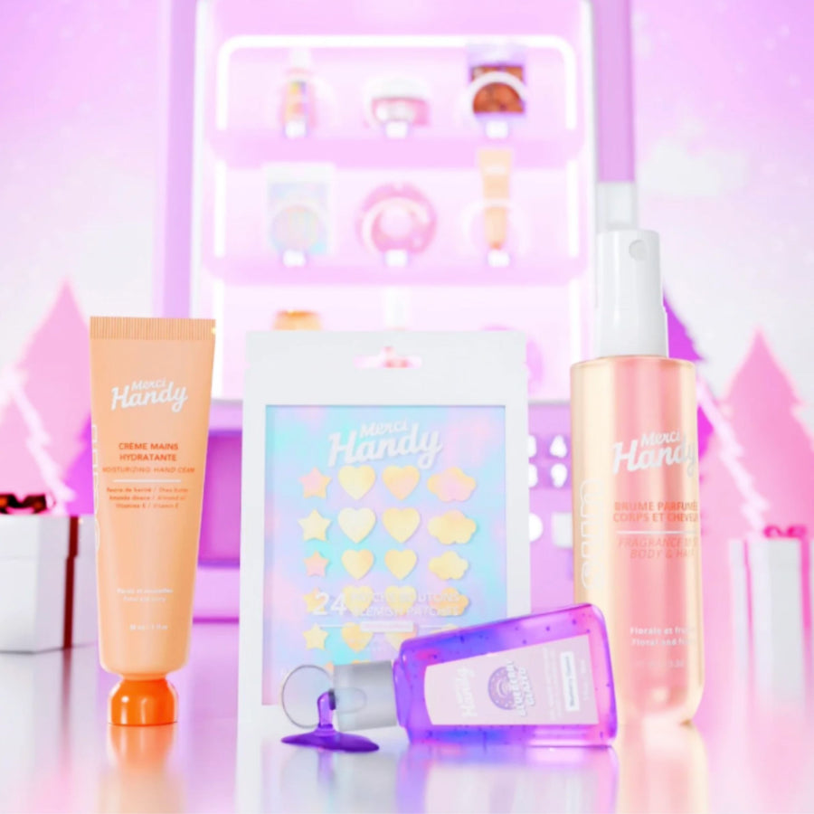 Calendrier de l'Avent Merci Handy avec motifs colorés et festifs