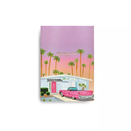 Petit carnet Palm Spring avec motif tropical vibrant.
