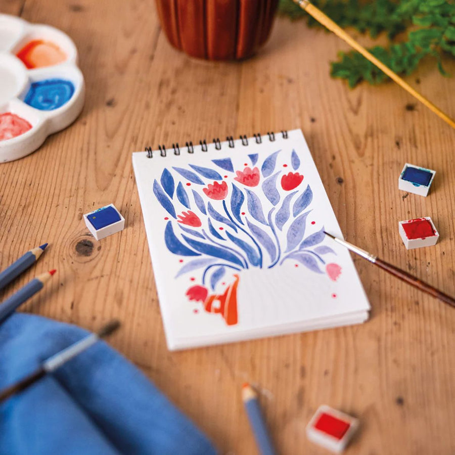 Carnet de coloriage A6 avec motifs floraux délicats