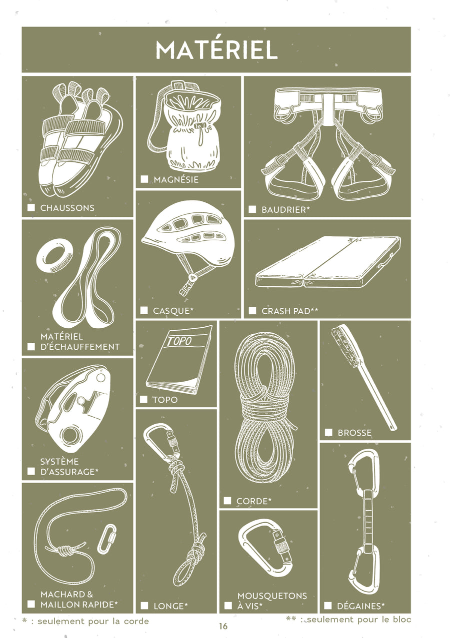 Carnet d'escalade avec couverture texturée et design montagne