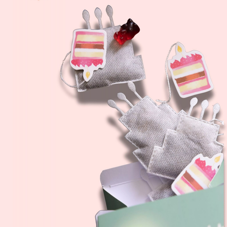 Coffret de thé élégant avec motifs floraux pour anniversaire