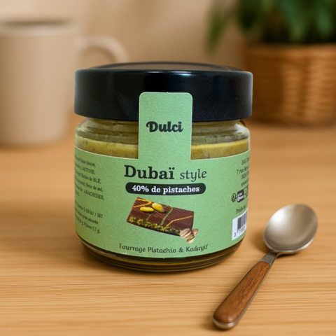 Pâte à tartiner pistache et chocolat blanc avec texture crémeuse