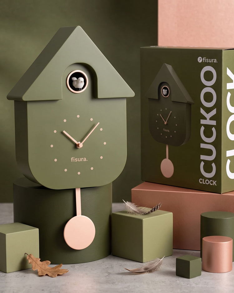 Horloge oiseau Fisura avec design élégant et détails colorés