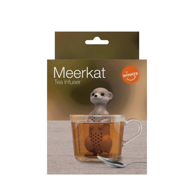 Infuseur à thé suricate en position debout, prêt à infuser