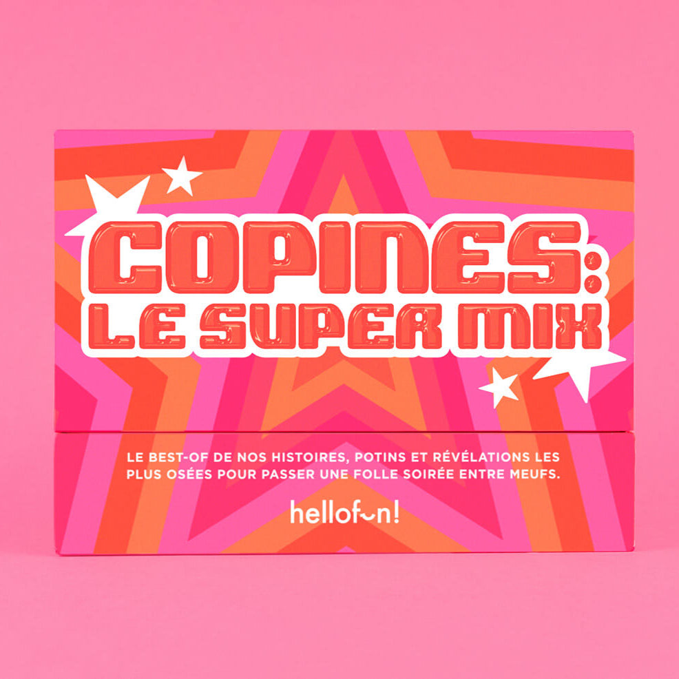 Boîte du jeu des copines avec illustrations colorées et texte