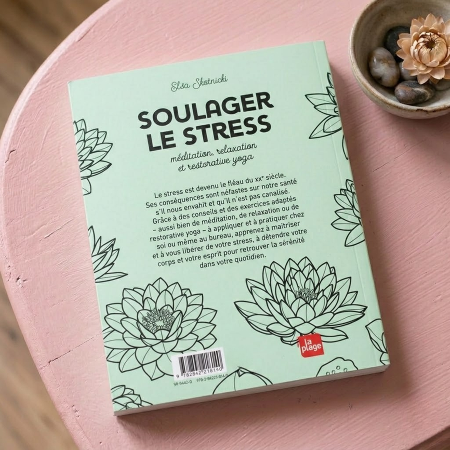 Couverture du livre sur la gestion du stress, design apaisant