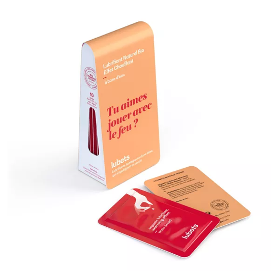 Boîte de lubrifiant bio avec design élégant et pratique