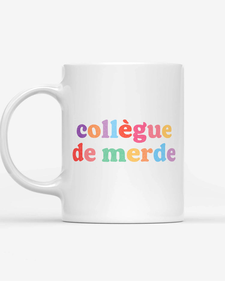 Mug avec inscription humoristique sur fond blanc