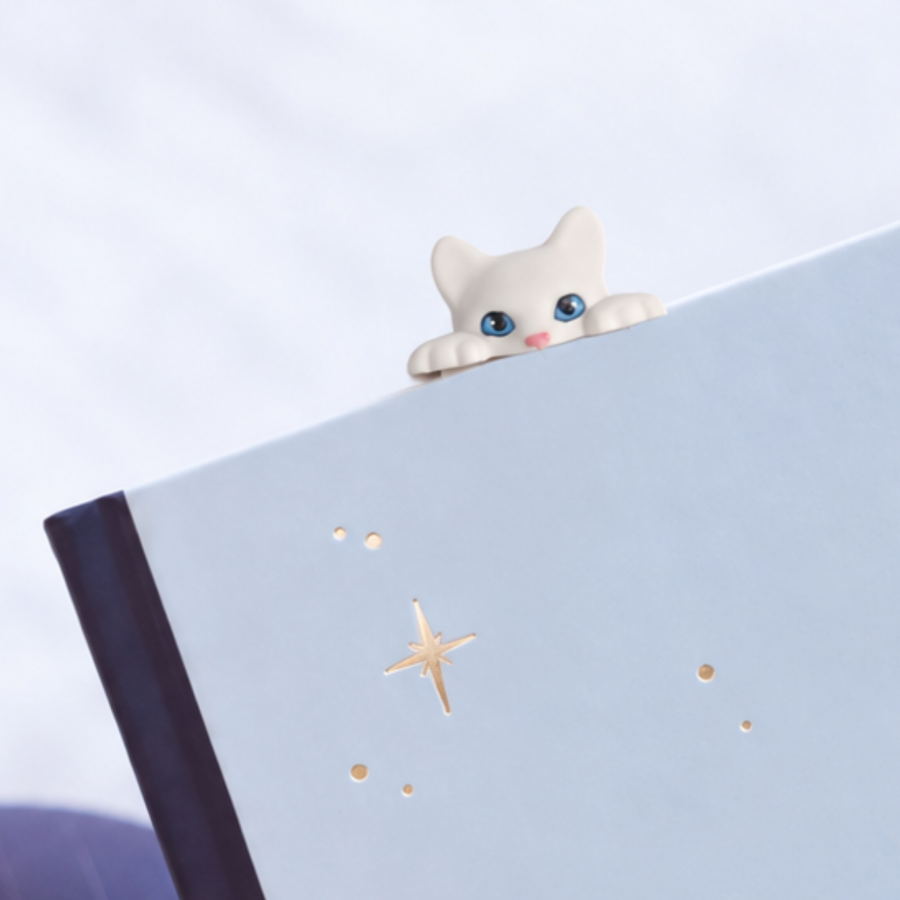 Marque-page en forme de chat avec un design minimaliste