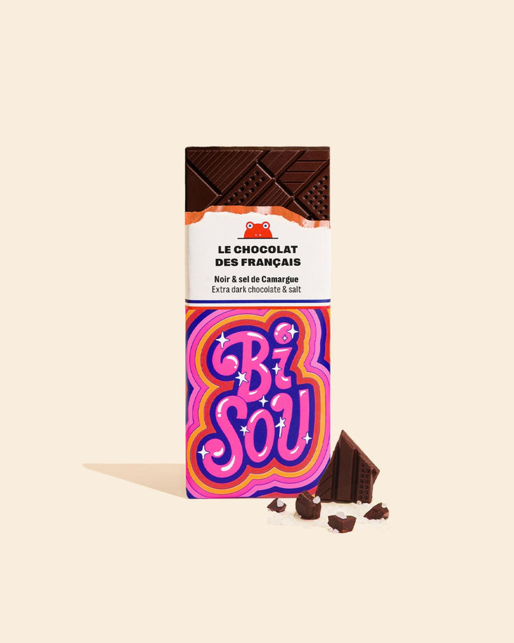 Mini tablette de chocolat Bisou avec un design élégant et raffiné
