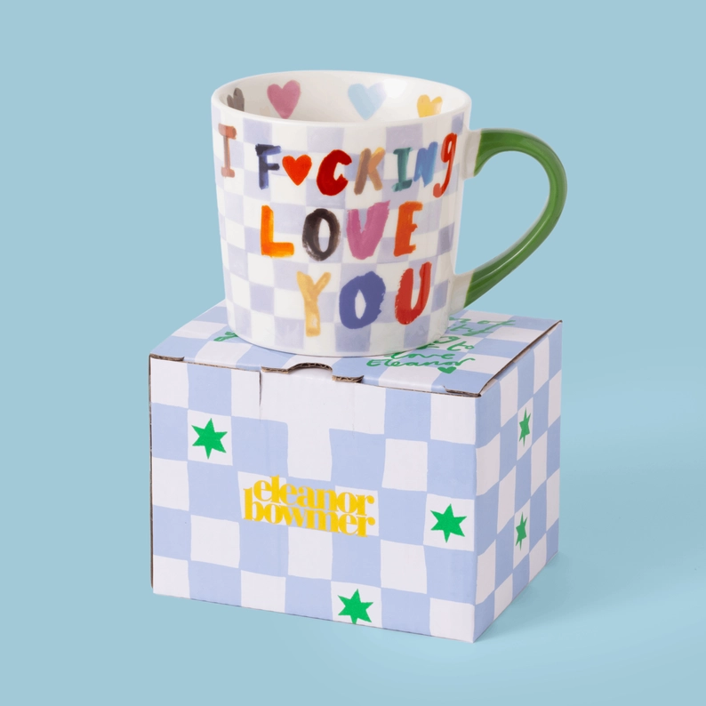 Mug avec inscription humoristique sur fond blanc