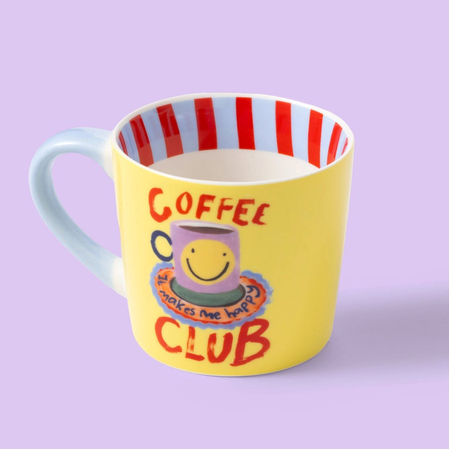 Mug Coffee Club avec message coloré et design moderne