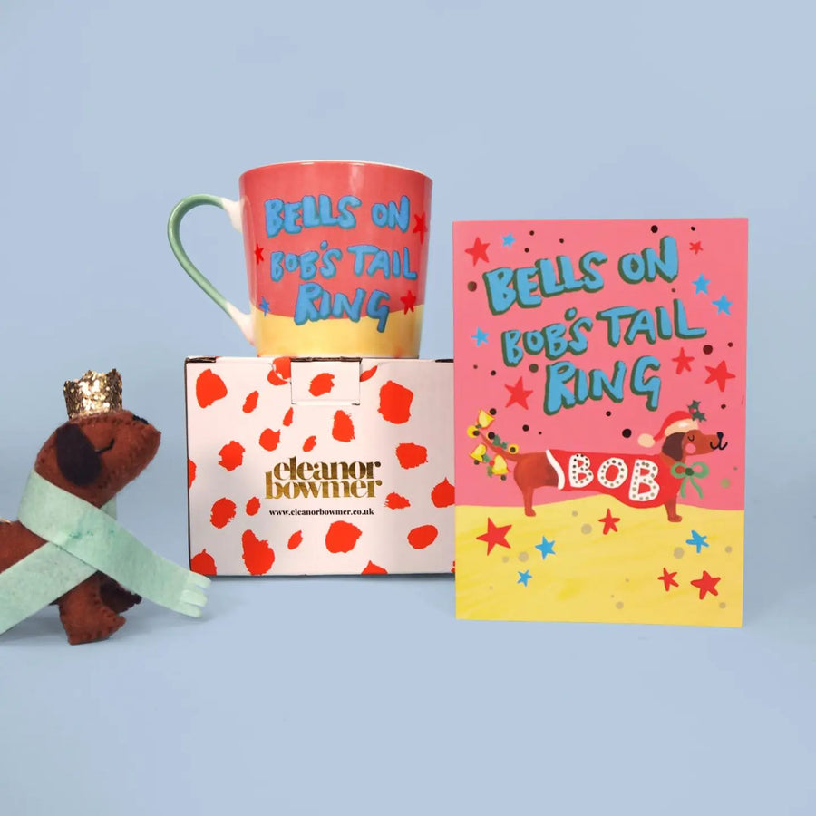 Mug de Noël avec Bob le teckel en costume de Père Noël