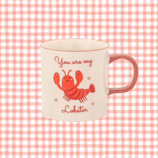 Mug avec inscription 'You are my lobster' sur fond blanc