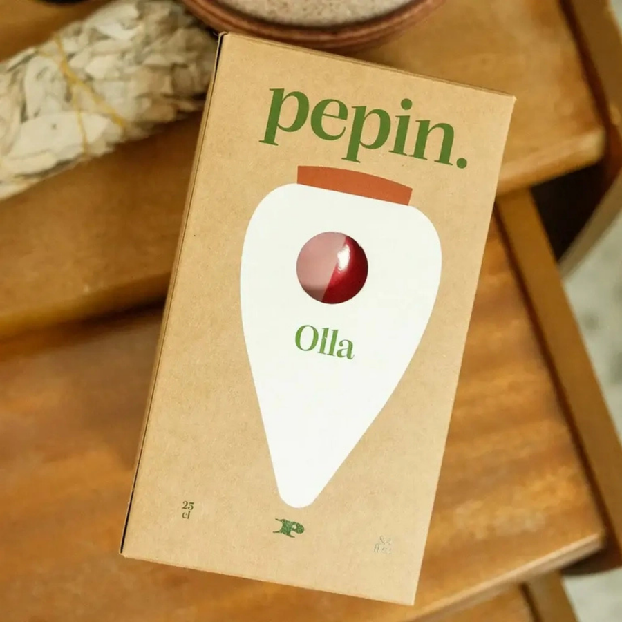 Diffuseur d'eau en terre cuite avec motifs roses et rouges