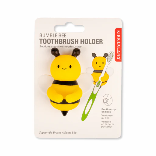 Porte-brosse à dents abeille avec ventouse, angle latéral.