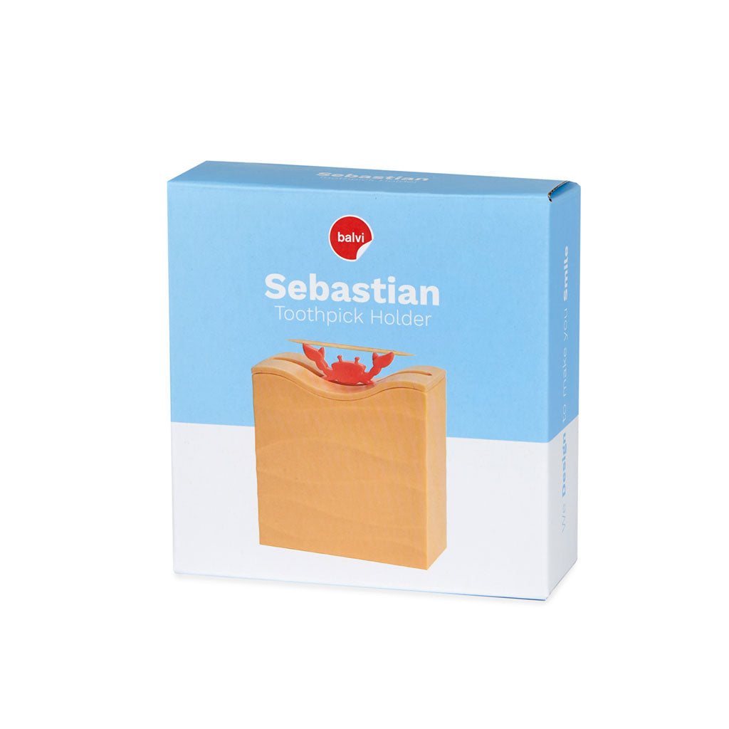 Porte cure-dents en forme de crabe avec pinces ouvertes