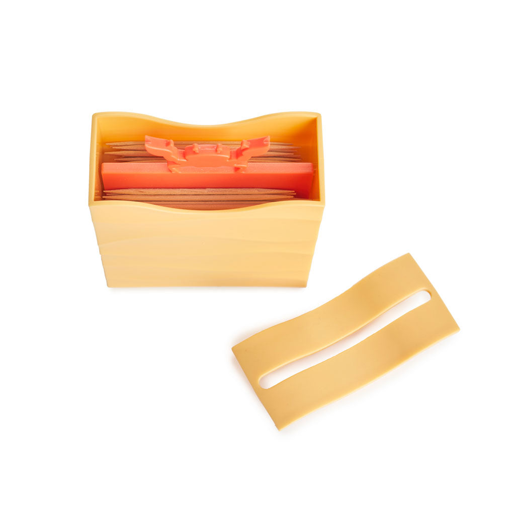 Porte cure-dents en forme de crabe avec pinces ouvertes