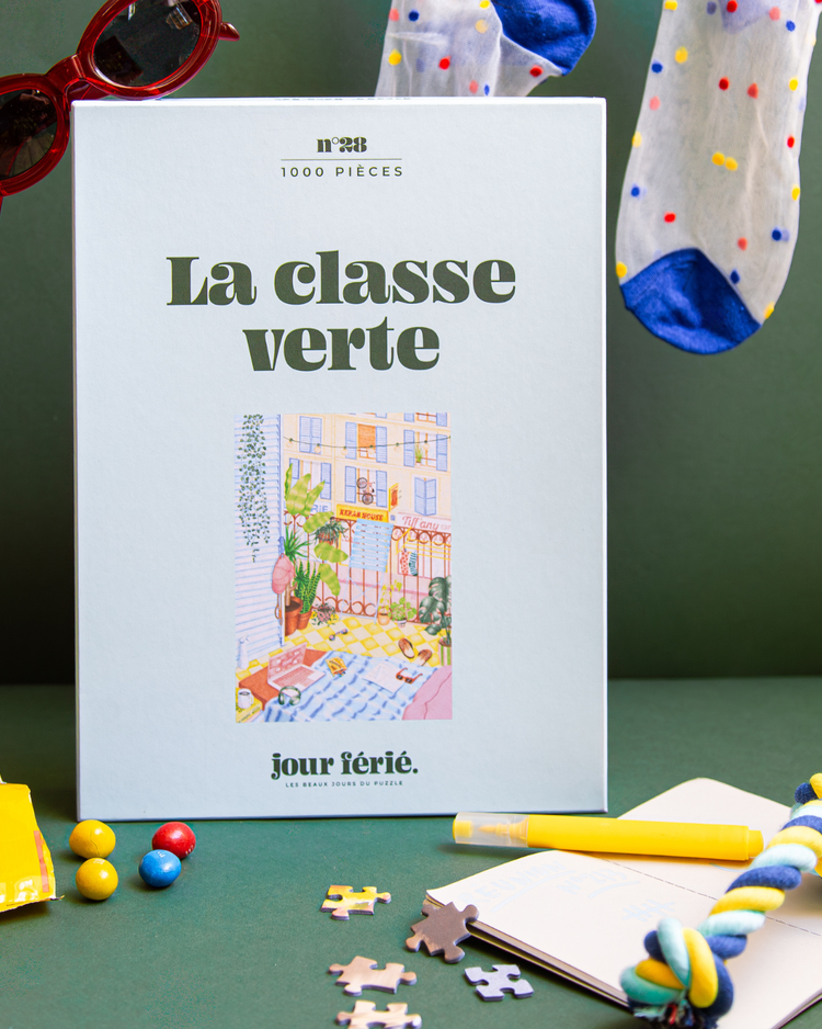 Puzzle représentant un bureau à domicile en pleine nature