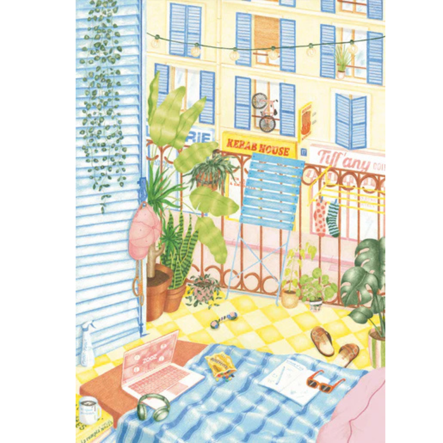 Puzzle représentant un bureau à domicile en plein air