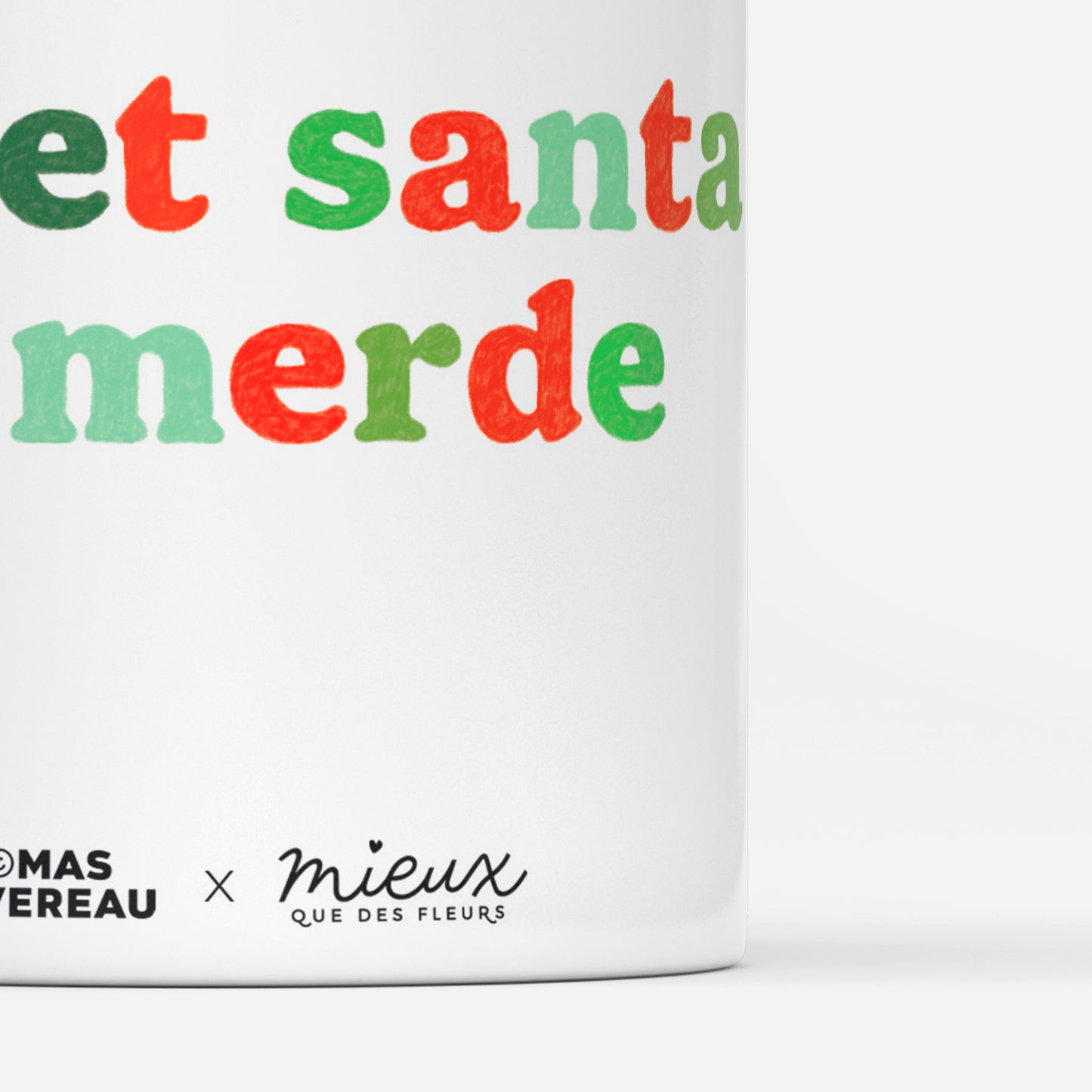 Mug humoristique Secret Santa avec texte amusant en gros plan