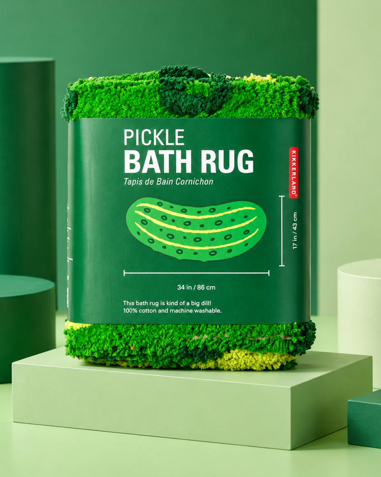 Tapis de bain en forme de cornichon, texture douce et amusante