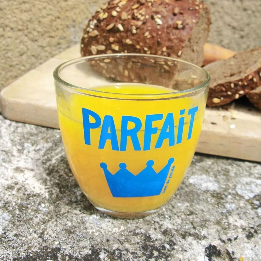 Verre Duralex Parfait avec inscription sur le verre