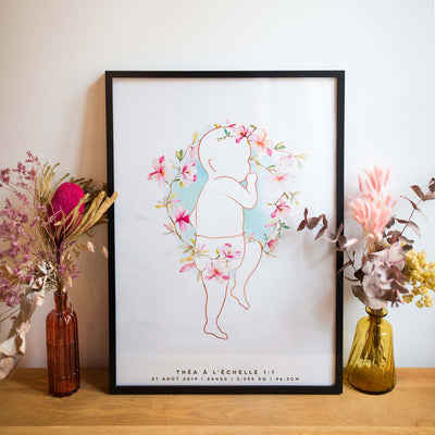 Affiche de naissance à personnaliser - Mieux Que Des Fleurs