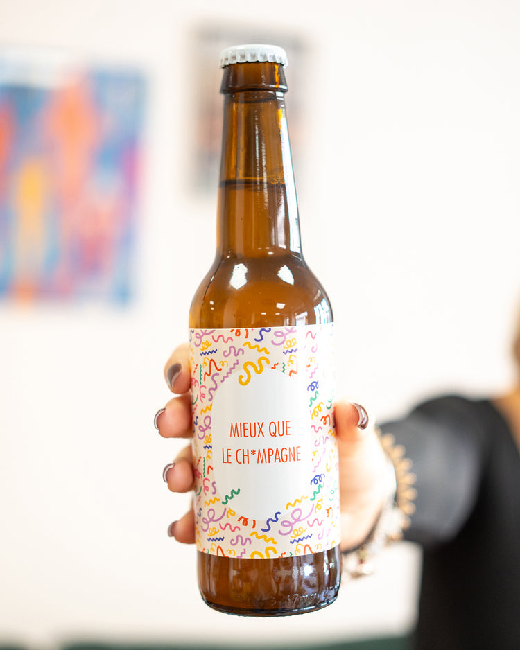 Bière Mieux que le Champagne avec des bulles pétillantes