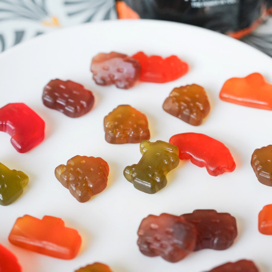 Bonbons Space Invaders en forme de personnages colorés