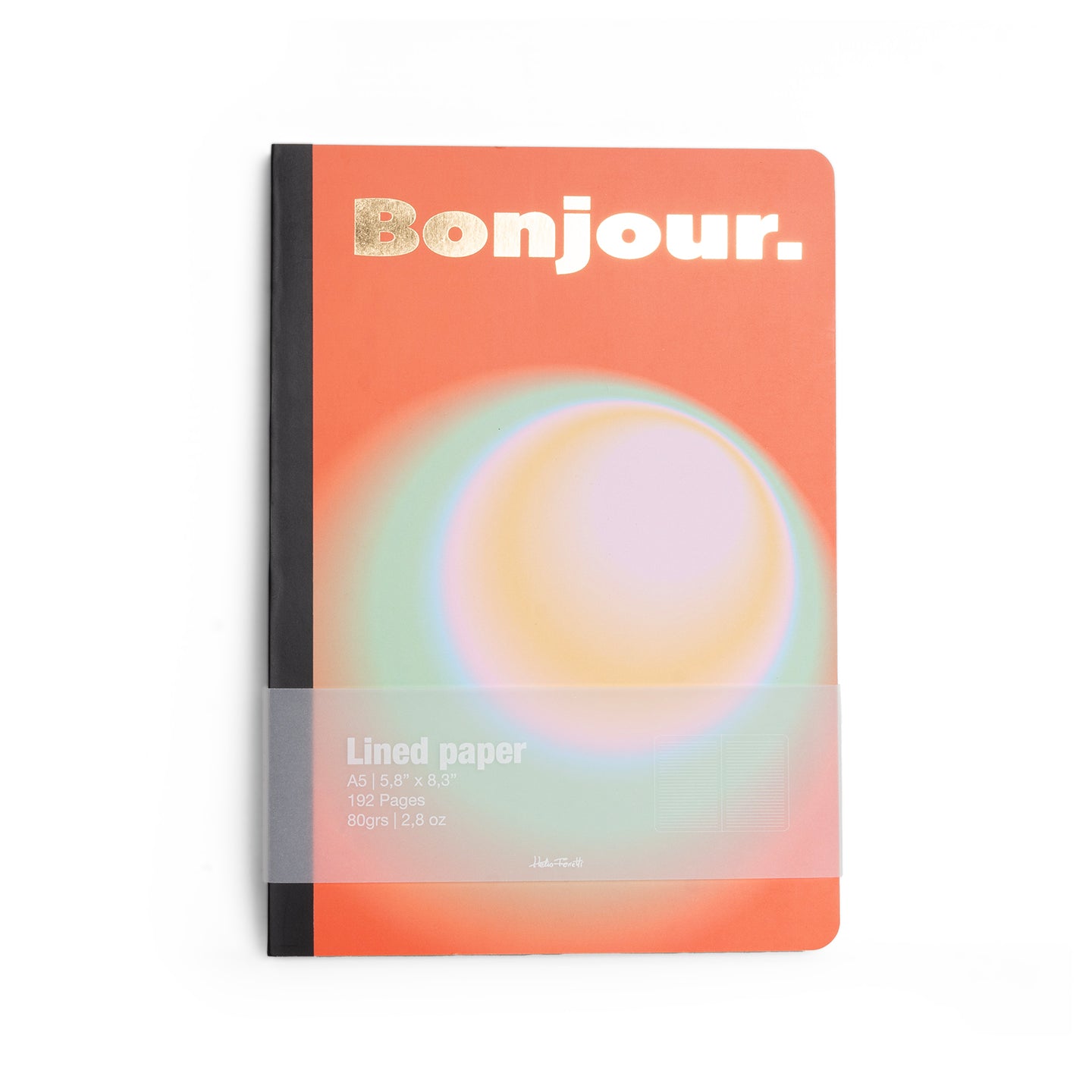 Carnet de notes avec couverture orange et pages lignées