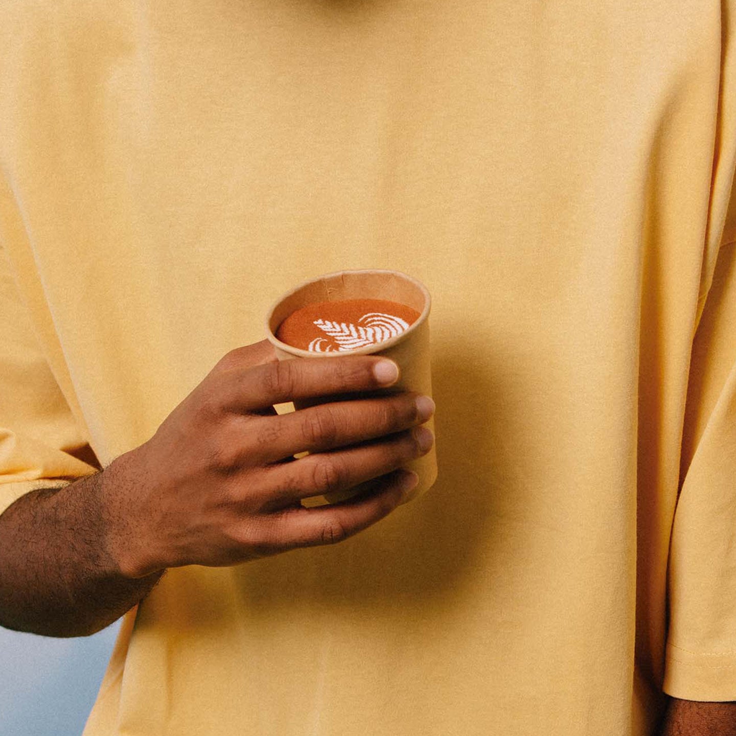 Chaussettes couleur café latte avec motif de mousse