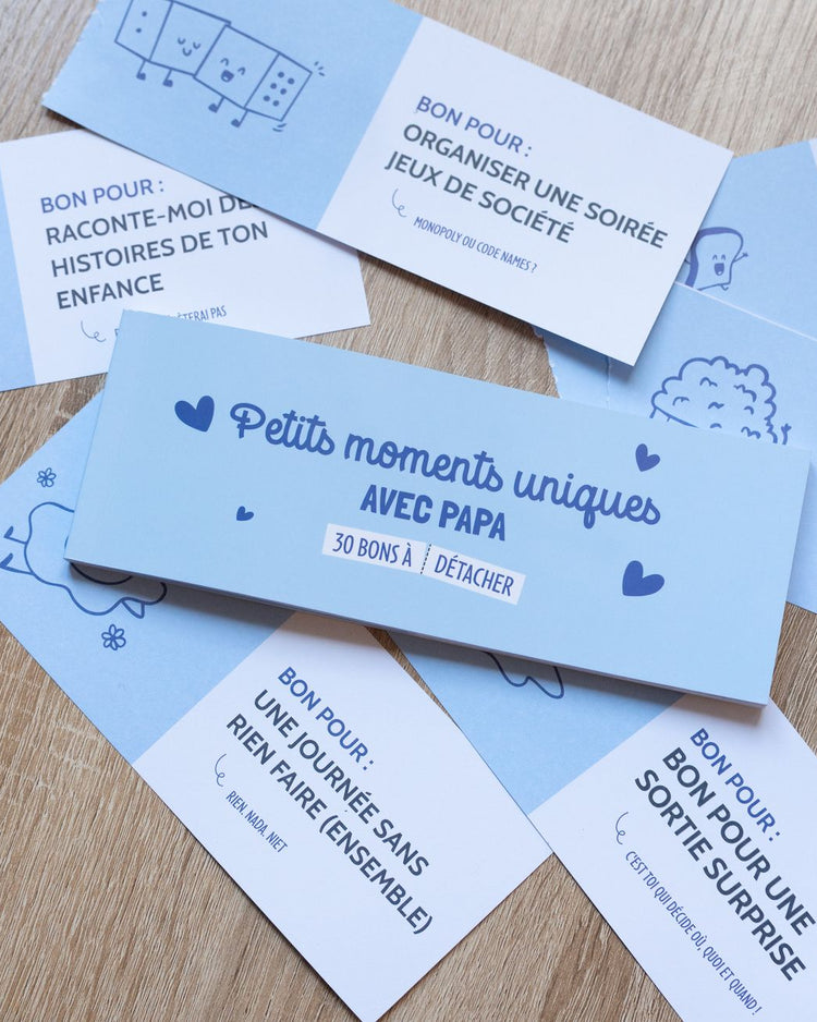 Chéquier pour Papa avec motifs ludiques et couleurs vives