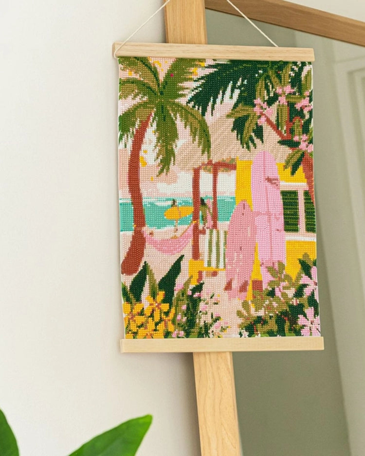 Coffret de diamond painting avec illustration de surfboards