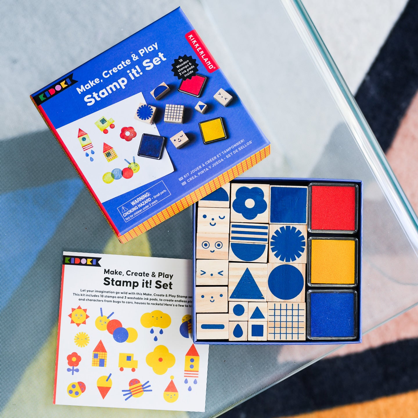 Coffret de tampons pour enfants avec motifs variés