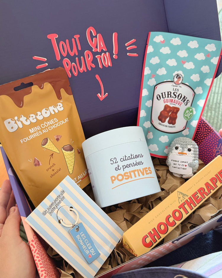 Coffret Remonte Moral - 2 avec douceurs et surprises variées