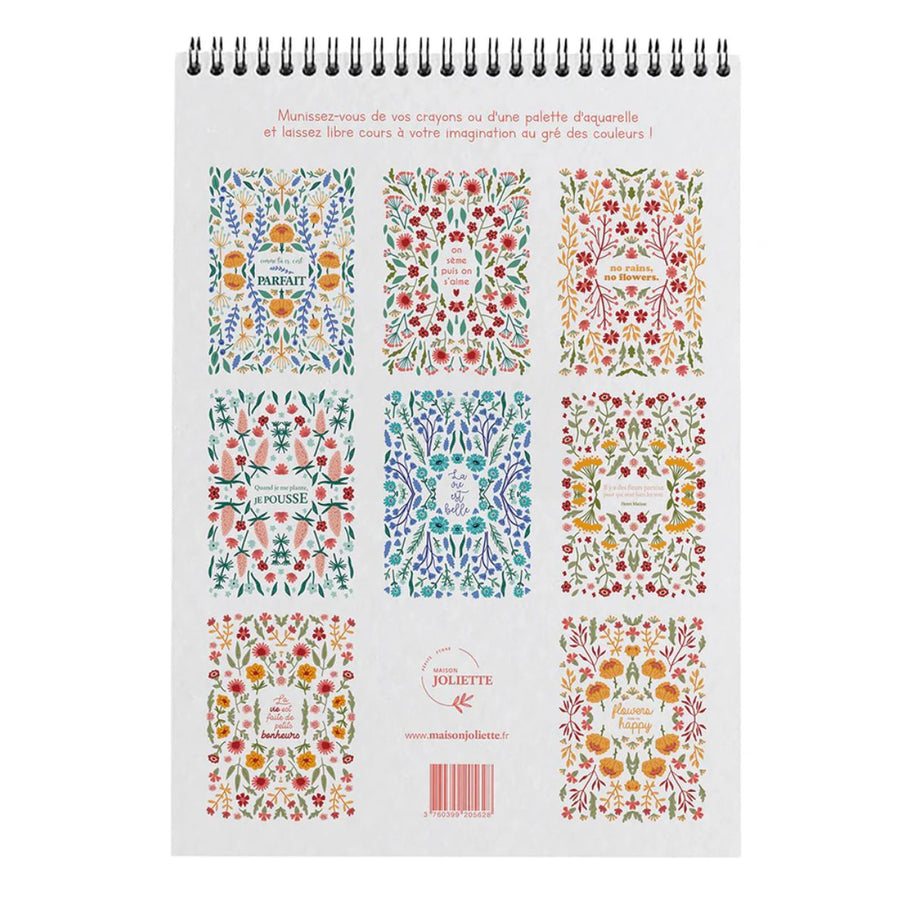 Carnet de coloriage avec motifs apaisants en gros plan