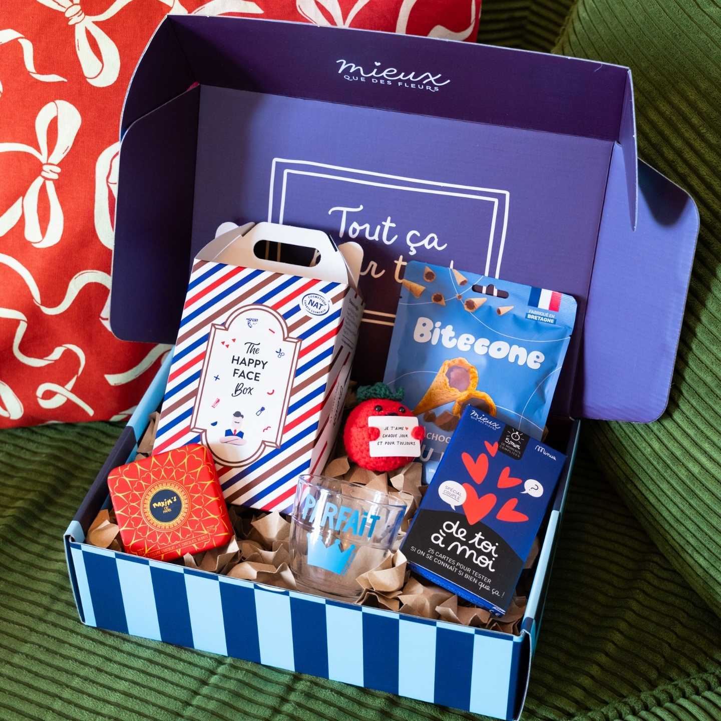 Coolbox personnalisable avec motif rayé pour Saint-Valentin