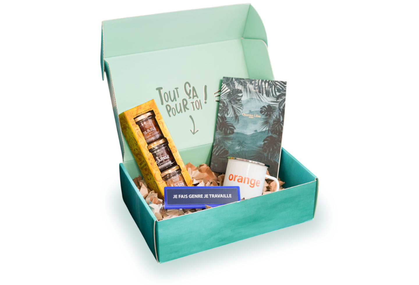 Box personnalisée avec cadeaux d'entreprise