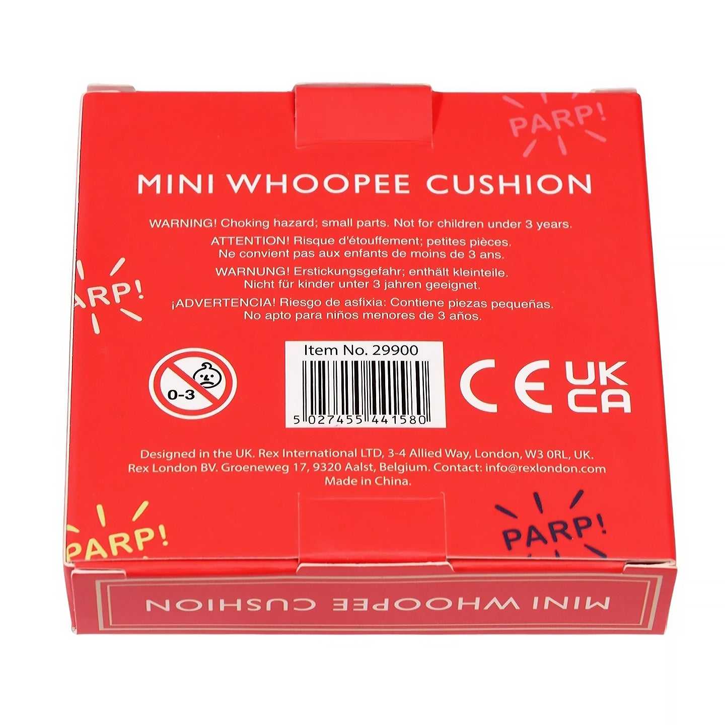 Mini coussin péteur avec motif amusant en gros plan